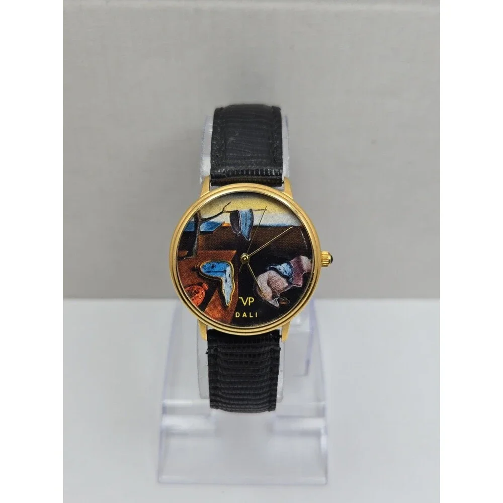 VP Art Watch Salvador Dali Persistence Of Memory Vintage Quartz Gold New Battery